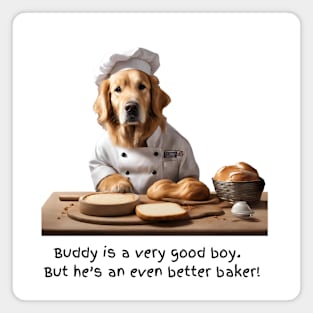 Buddy the Golden Retriever Bakes too! Magnet